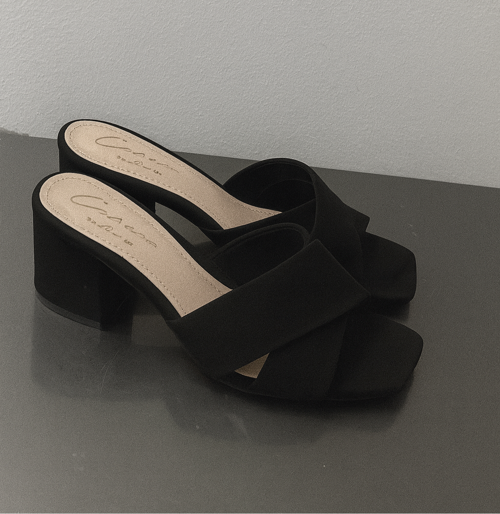 Solena : Talon femme Noir-beige