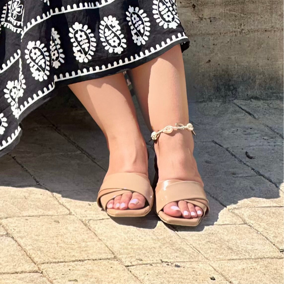 Solena : Talon femme Noir-beige
