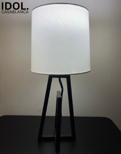 Lampe Blanche avec Base en Fer