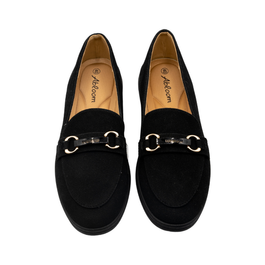 Suzane : Mocassins femme Daim noir
