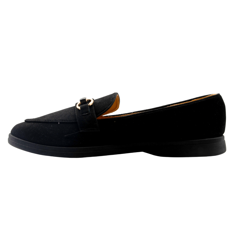 Suzane : Mocassins femme Daim noir