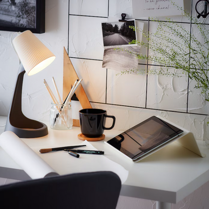 Lampe de bureau, gris foncé/blanc