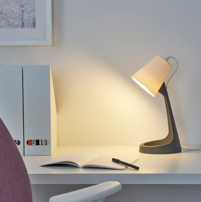 Lampe de bureau, gris foncé/blanc