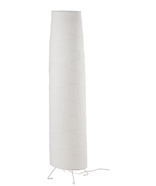 Lampadaire, blanc/fait main 136cm