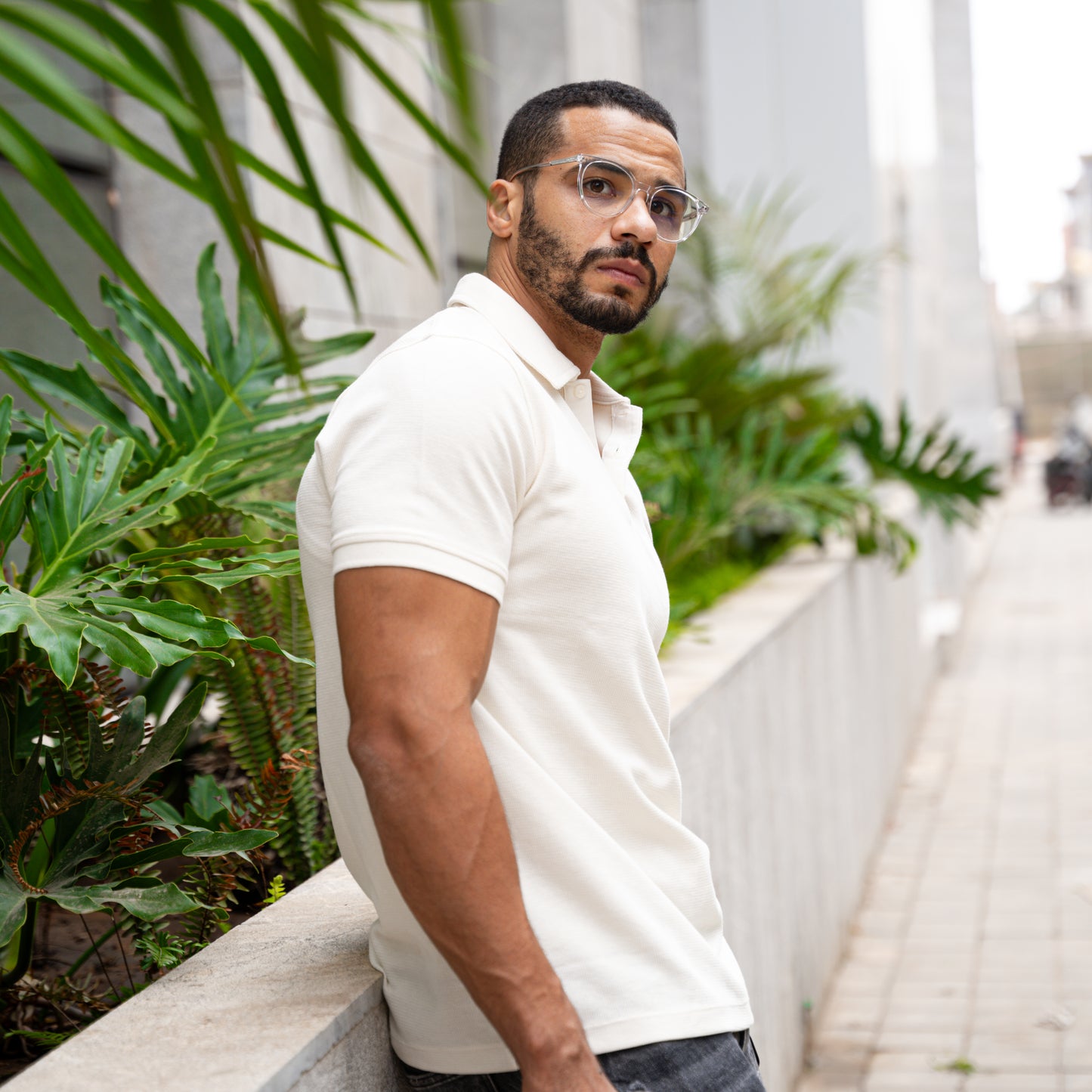 RIBBED TEXTURE POLO SHIRT