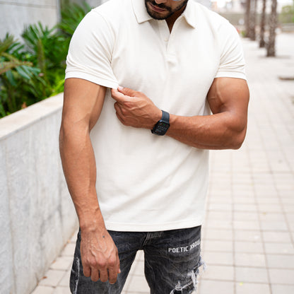 RIBBED TEXTURE POLO SHIRT