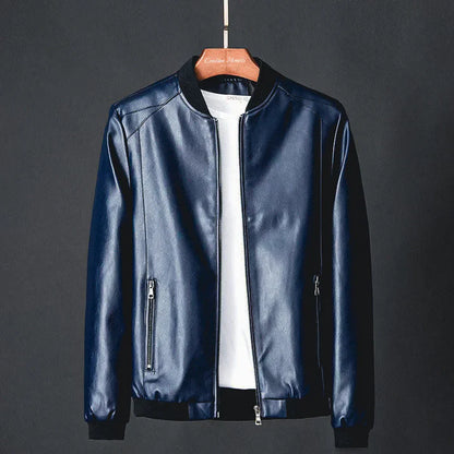 Premium Men's Leather Jacket - Bomber Style