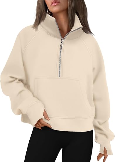 Short Fleece Half Zip Sweatshirt – Casual Style