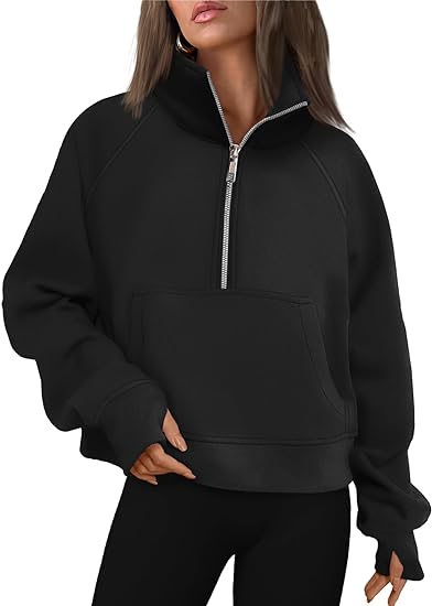 Short Fleece Half Zip Sweatshirt – Casual Style