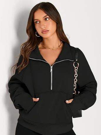 Short Fleece Half Zip Sweatshirt – Casual Style