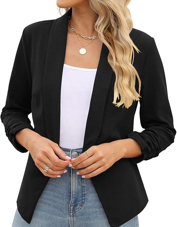 3/4 Sleeve Open Blazer – Elegance and Comfort 🌟