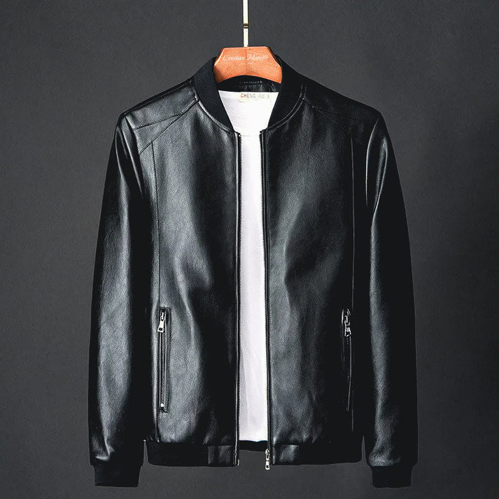 Premium Men's Leather Jacket - Bomber Style