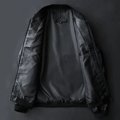 Premium Men's Leather Jacket - Bomber Style