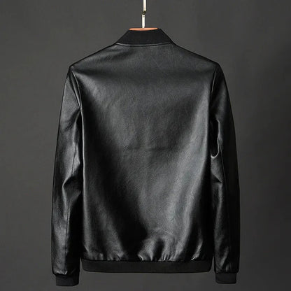 Premium Men's Leather Jacket - Bomber Style